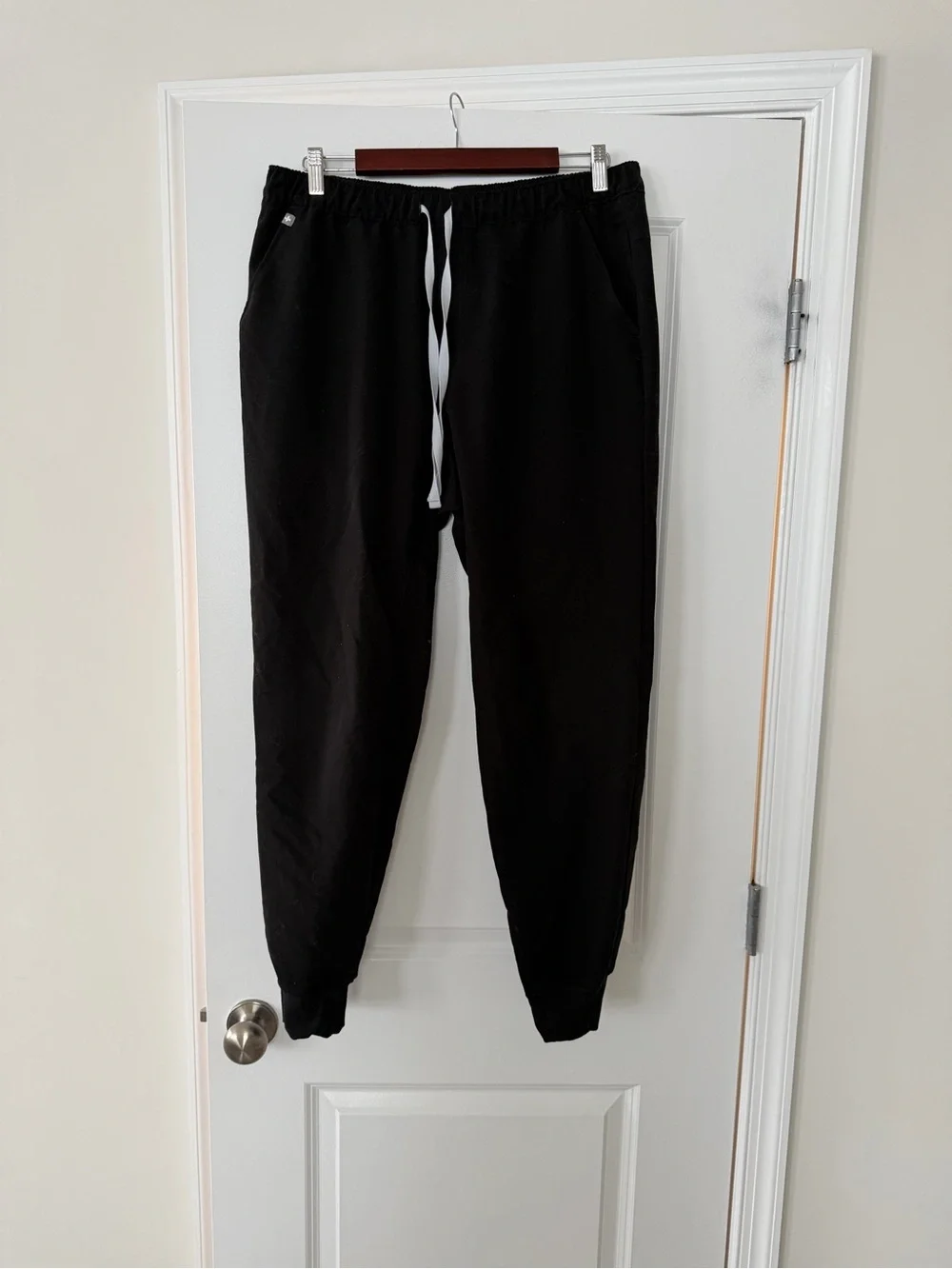 Figs Black Men's Jogger Sweatpants with White Drawstring
